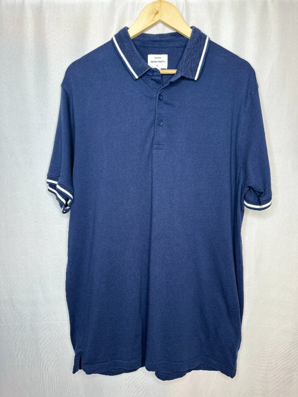 Peter Werth Bantry Blue Polo, XLarge‎ Preppy Classic UK London Natural Fabric